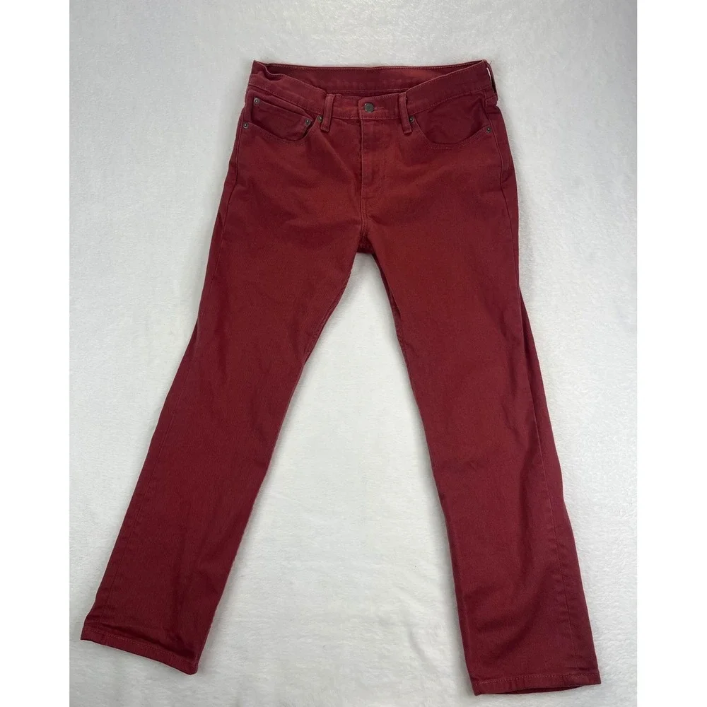 Levi Strauss 511 Slim Fit Red Denim Jeans Mens W34 L29 Casual Chinos Pants